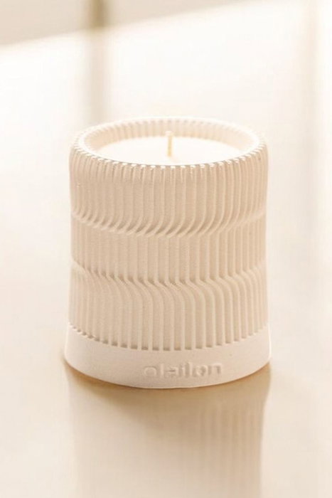 Aberto Design Vela Beige de Concreto con Aroma a Ámbar para Decoración del Hogar Elegante y Sofisticada